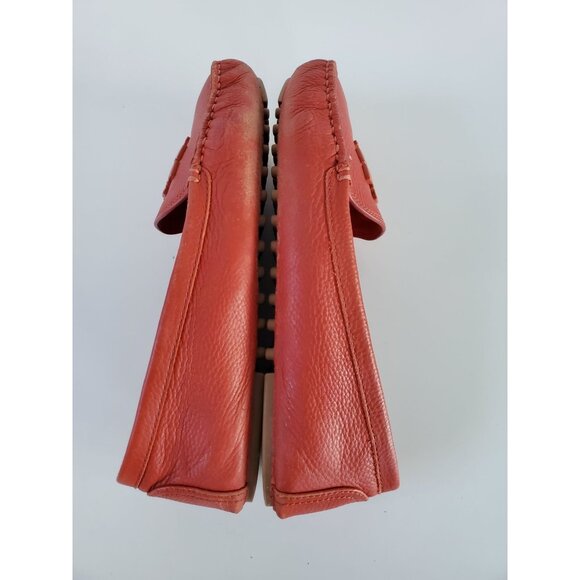 Tory Burch LOWELL 2 Orange Leather Driving Moccasin Loafers Size 9.5M Loafers - Picture 5 of 12